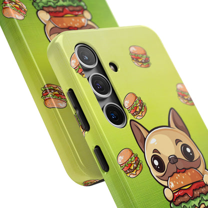 Boston Terrier Eating a Burger Phone Case