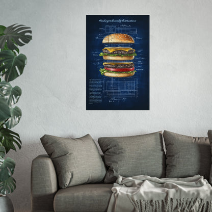 Hamburger Assembly Instructions Poster