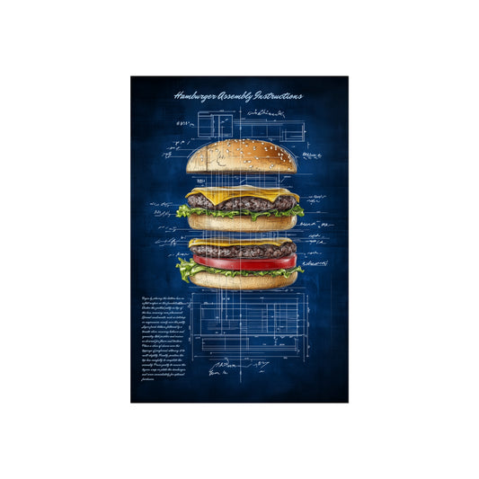 Hamburger Assembly Instructions Poster