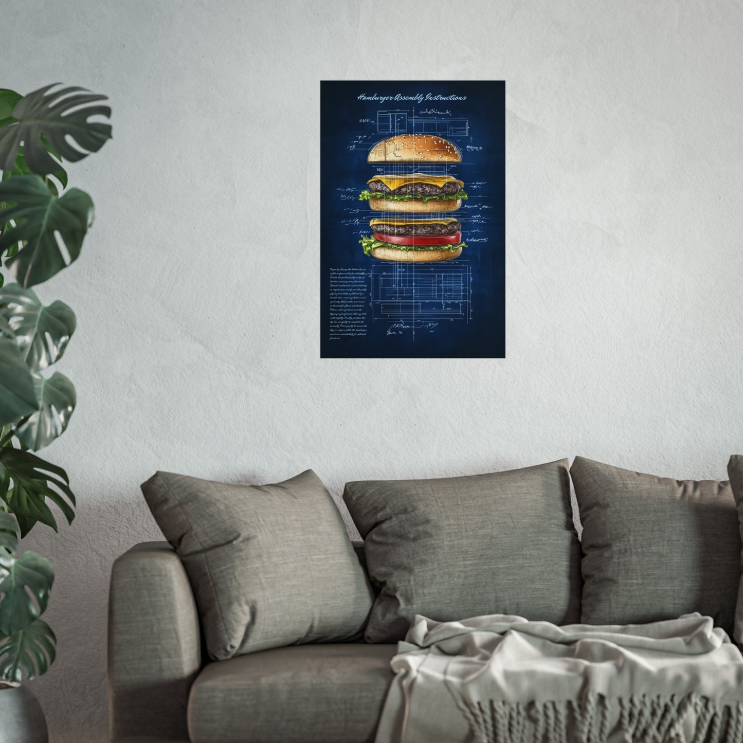 Hamburger Assembly Instructions Poster