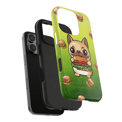 Boston Terrier Eating a Burger Phone Case