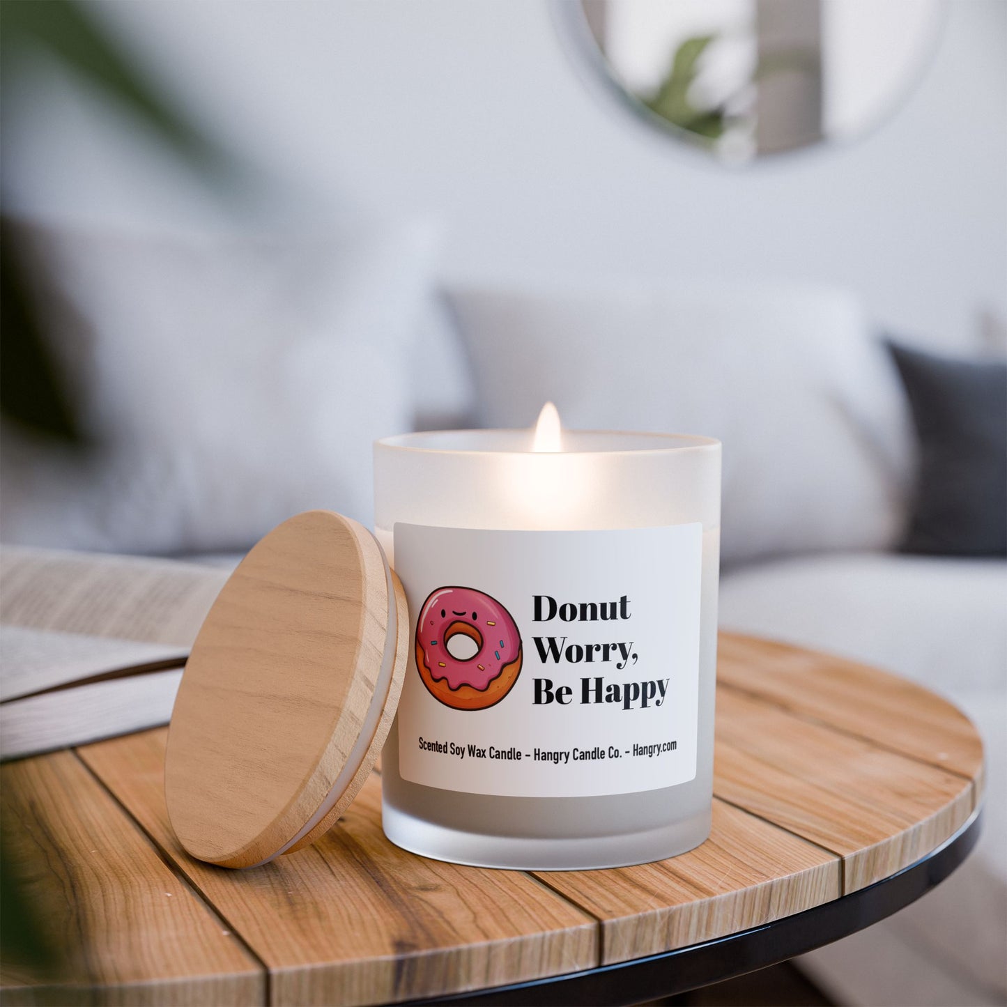 Donut Worry, Be Happy Candle