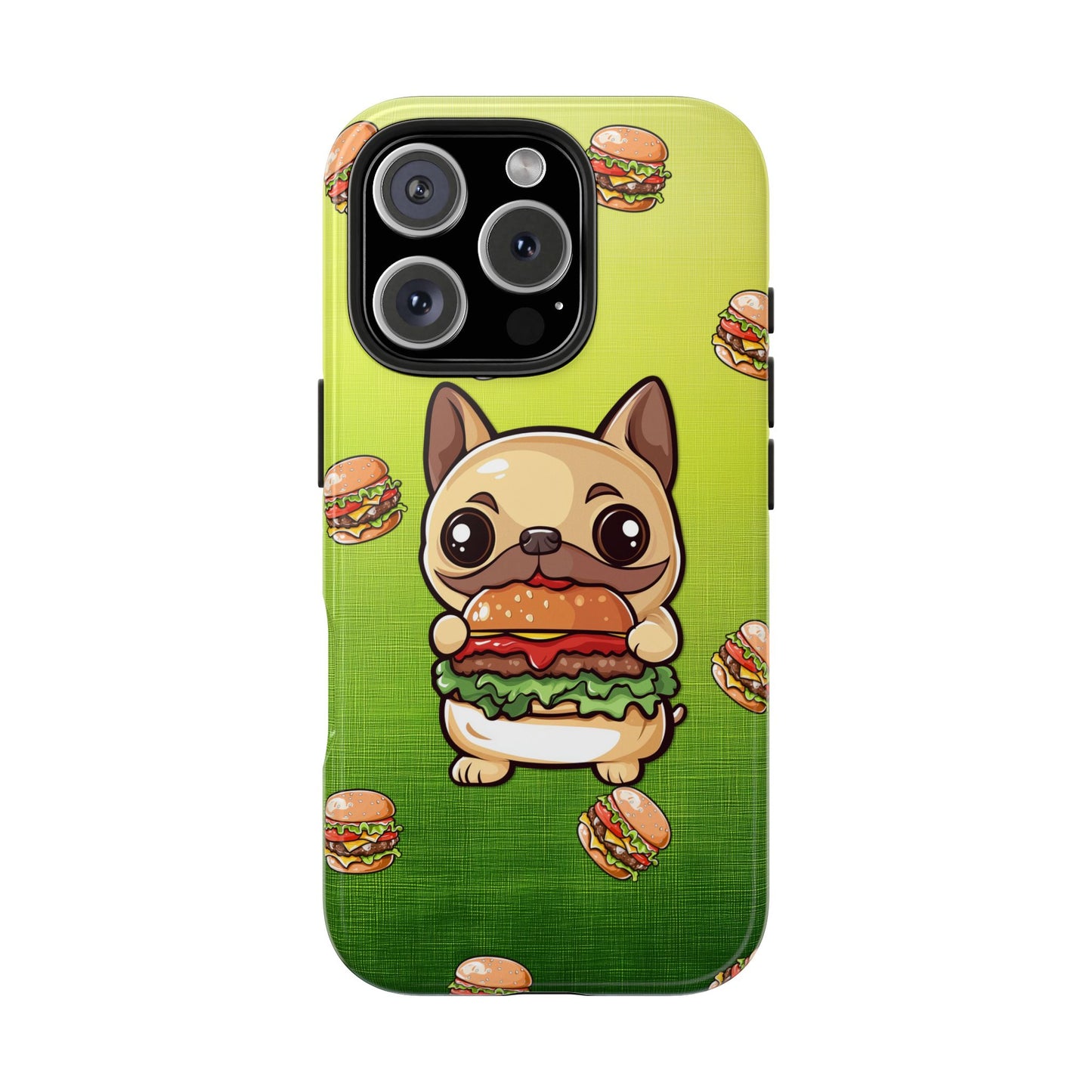 Boston Terrier Eating a Burger Phone Case