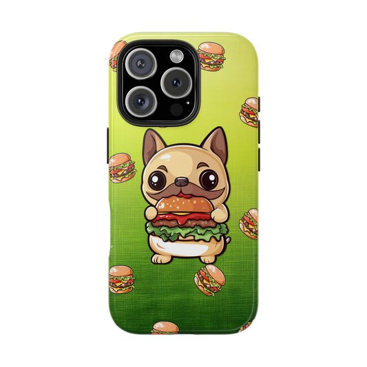 Boston Terrier Eating a Burger Phone Case