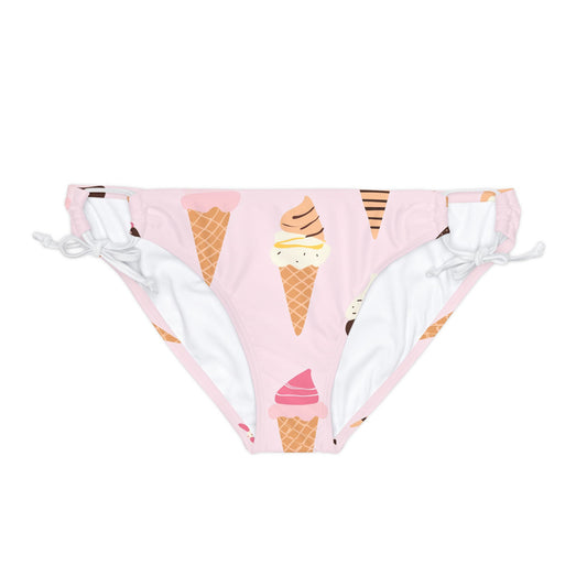 Ice Cream Cone Loop-Tie Side Bikini Bottoms