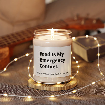 Food Is My Emergency Contact. - Scented Soy Candle, 9oz