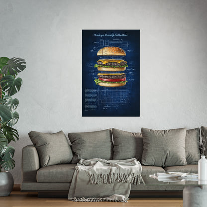 Hamburger Assembly Instructions Poster