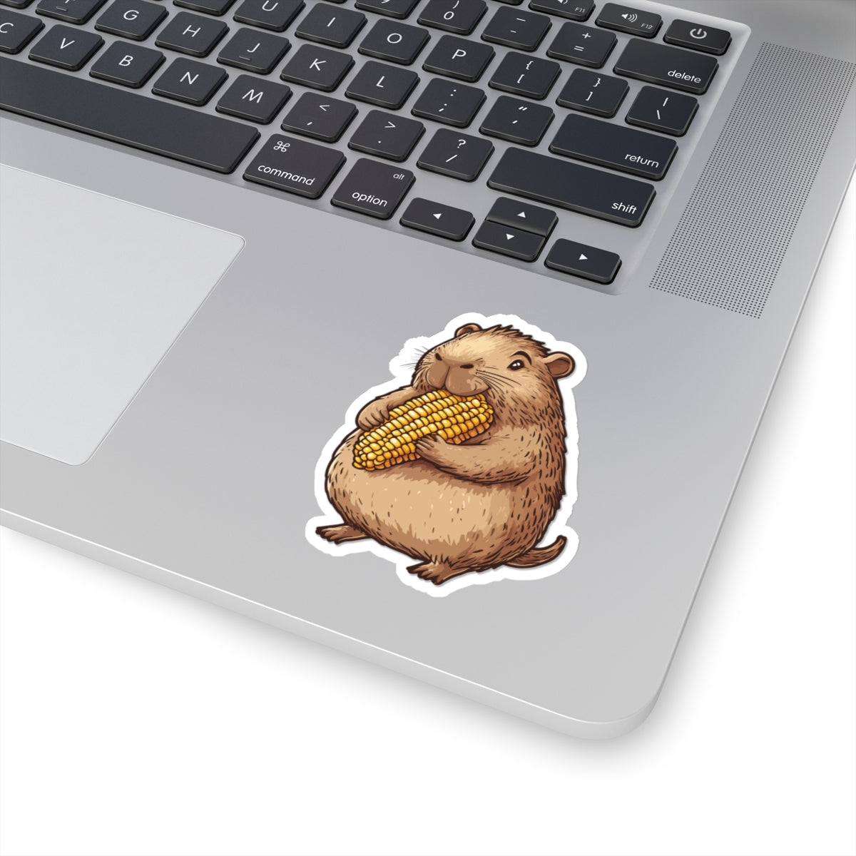 The Cabybara Loves Corn Sticker