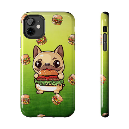 Boston Terrier Eating a Burger Phone Case