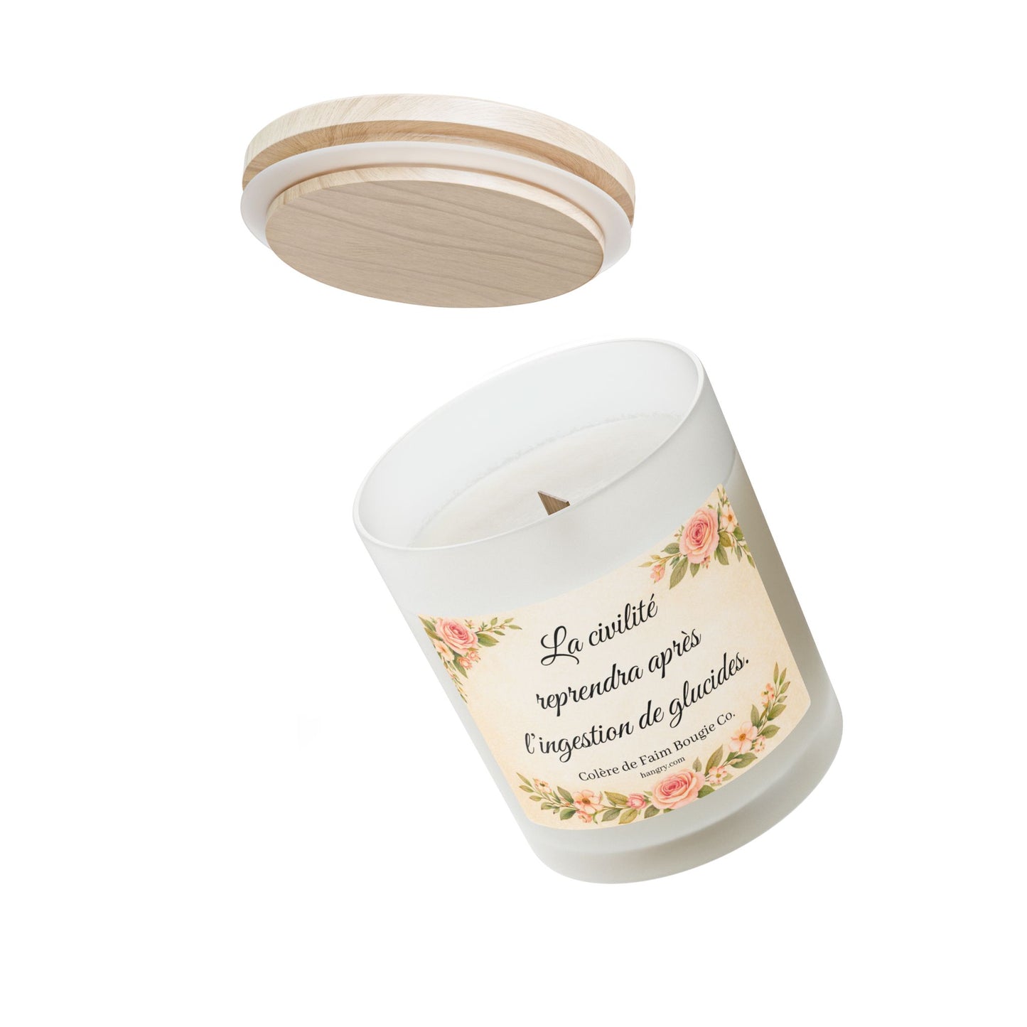 Colère de Faim Candle – “Civility Will Resume After Carbohydrates” | Snarky French Quote Soy Wax Candle | Funny Gift Decor
