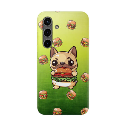 Boston Terrier Eating a Burger Phone Case