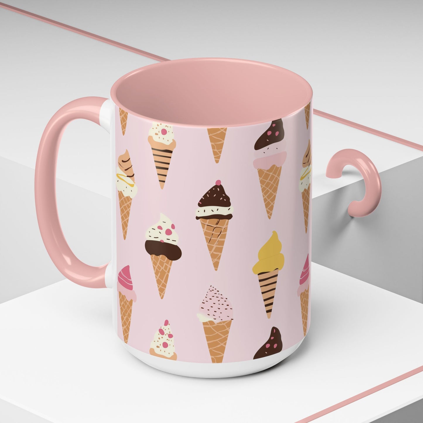 Adorable Ice Cream Cone Accent Coffee Mug