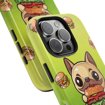 Boston Terrier Eating a Burger Phone Case