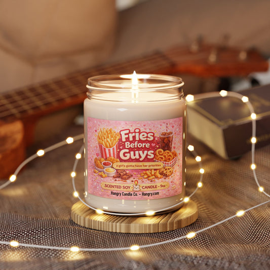 Fries Before Guys – Funny Feminist Candle for Best Friends