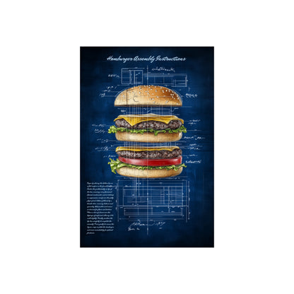 Hamburger Assembly Instructions Poster