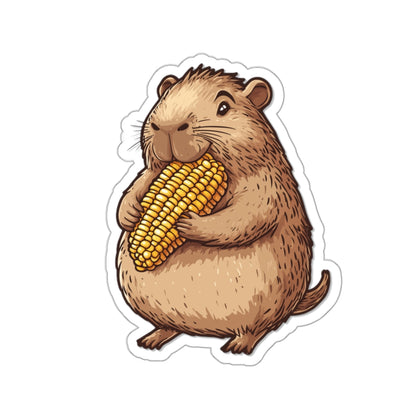 The Cabybara Loves Corn Sticker