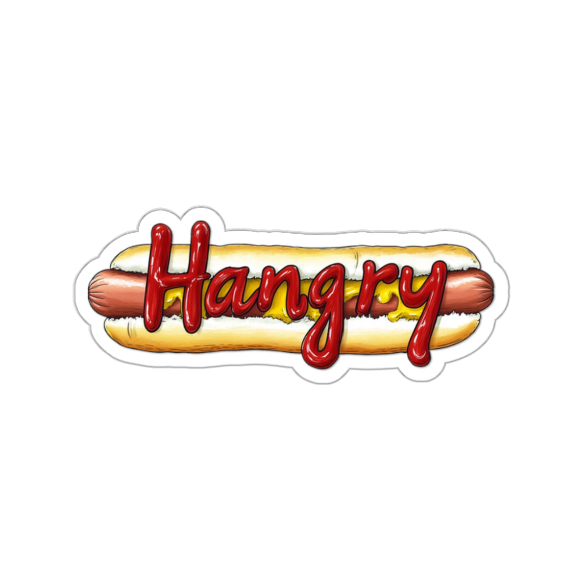 Hangry Hot Dog Logo Sticker