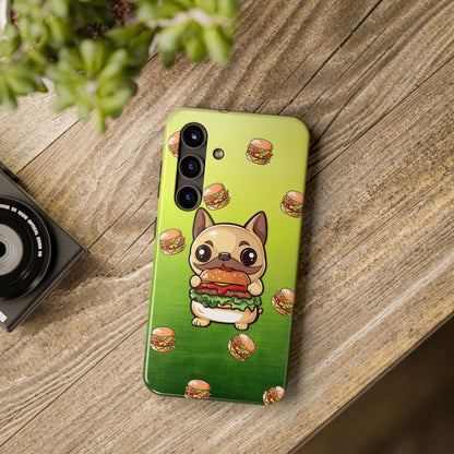 Boston Terrier Eating a Burger Phone Case