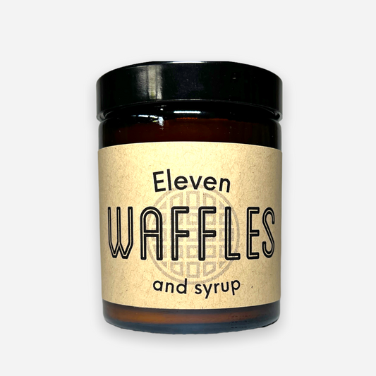 Eleven Waffles and Syrup